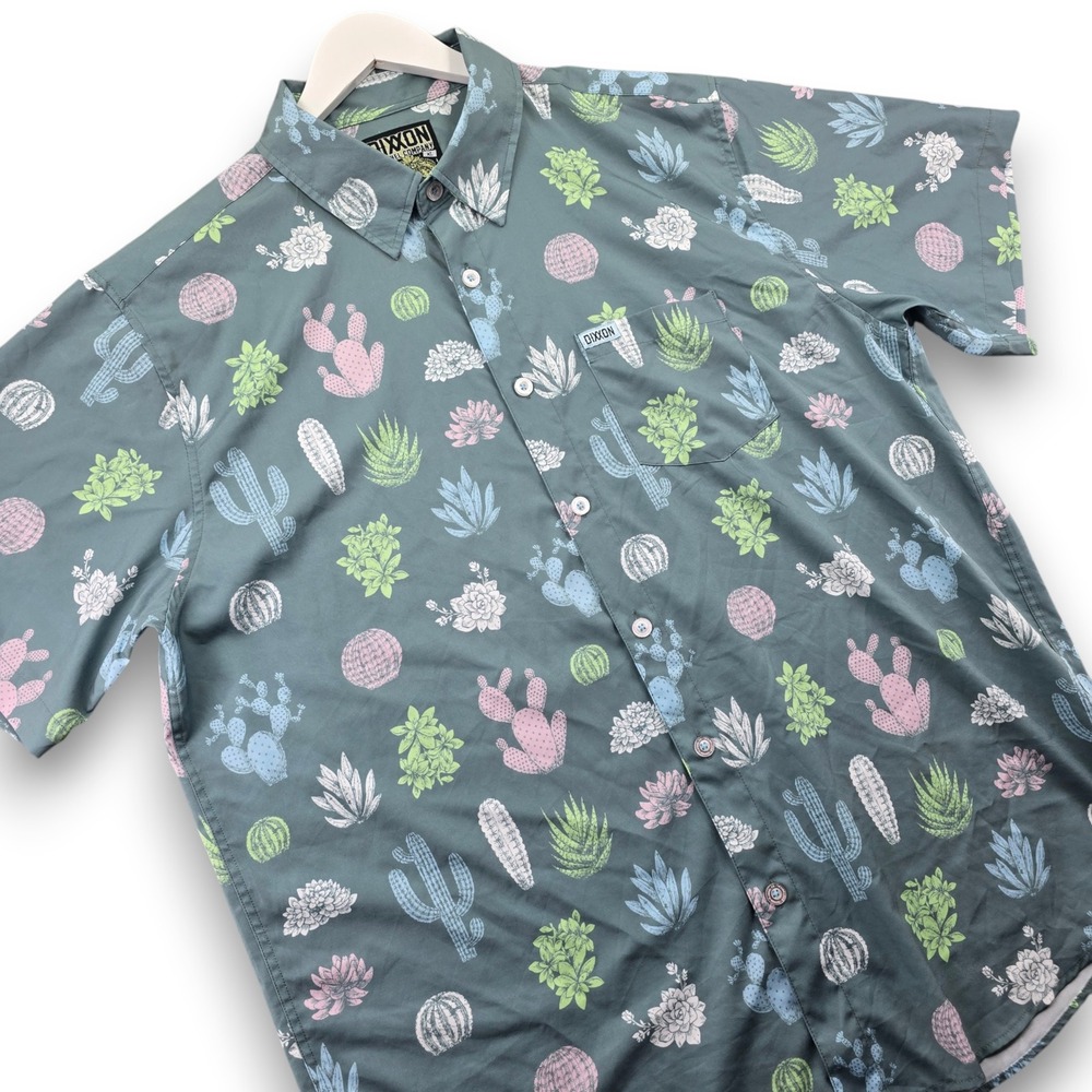 Dixxon Flannel Co The Brotanical Mens XL Cactus Print Short Sleeve Button Shirt